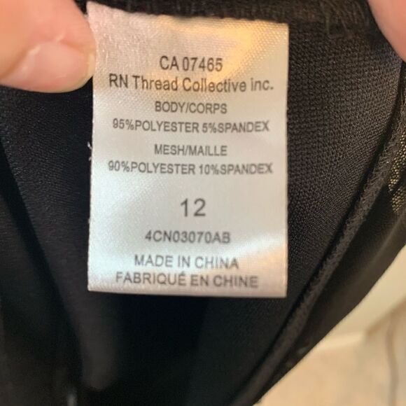 ABS Allen Schwartz Black mesh dress size 12 - Picture 8 of 11